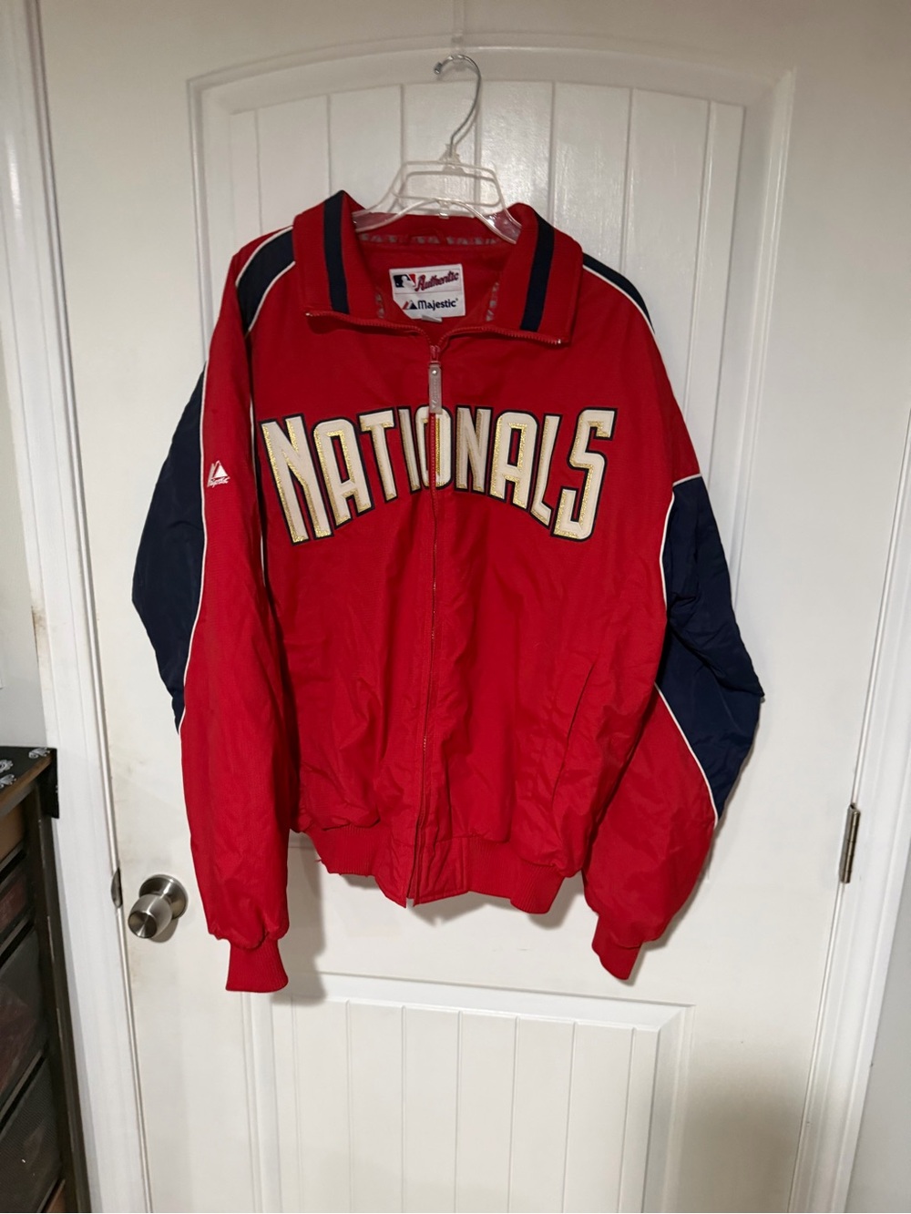 Majestic Red and Navy Washington Nationals  Baseball Jacket